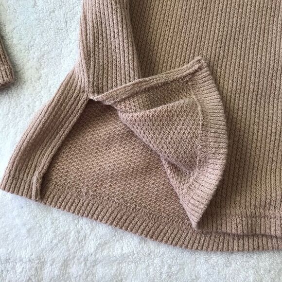 Urban Outfitters by Anthro Thermal Knit Top Rose Gold-Extra Small - Picture 8 of 9